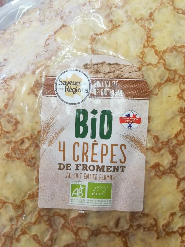 Crêpes fraîches BIO de froment x 4