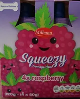 Raspberry flavoured sweetened yogurt