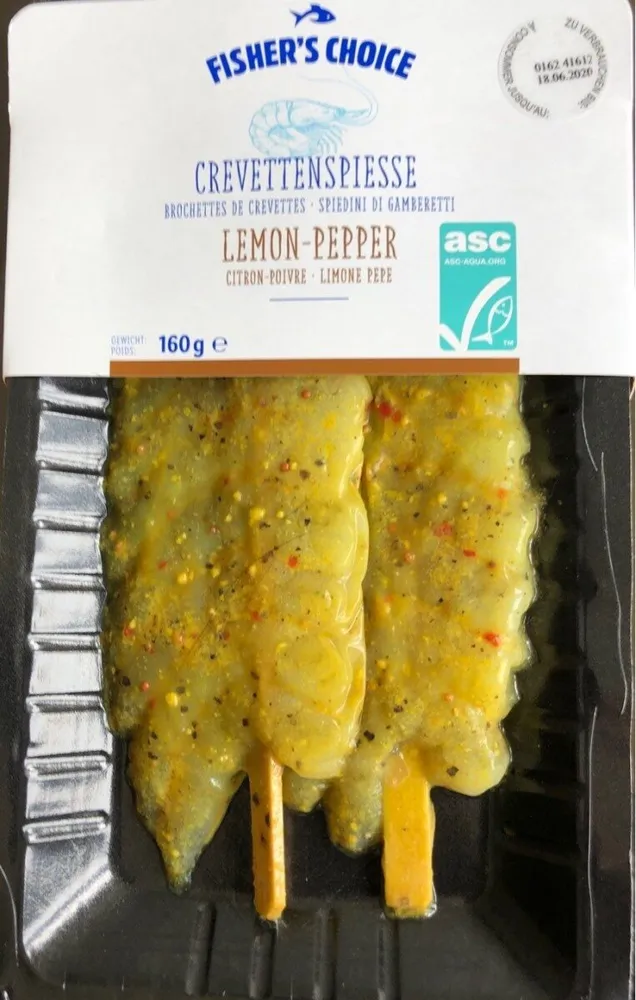 Brochettes de crevettes citron-poivre