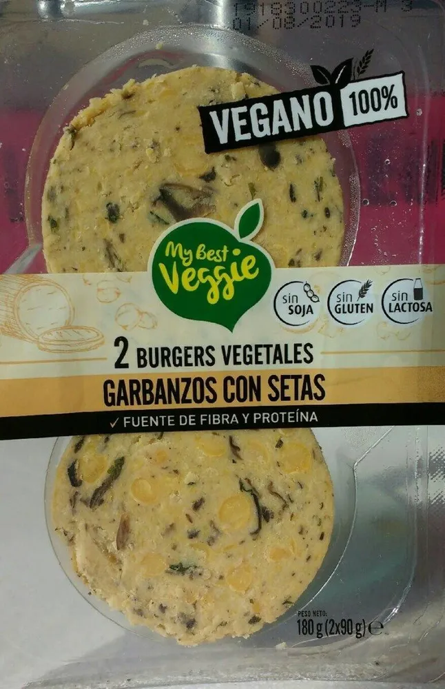 2 Hamburguesas Garbanzos con setas