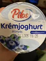 Krémjoghurt áfonyás gyümölcsrétegen, édesítőszerekkel