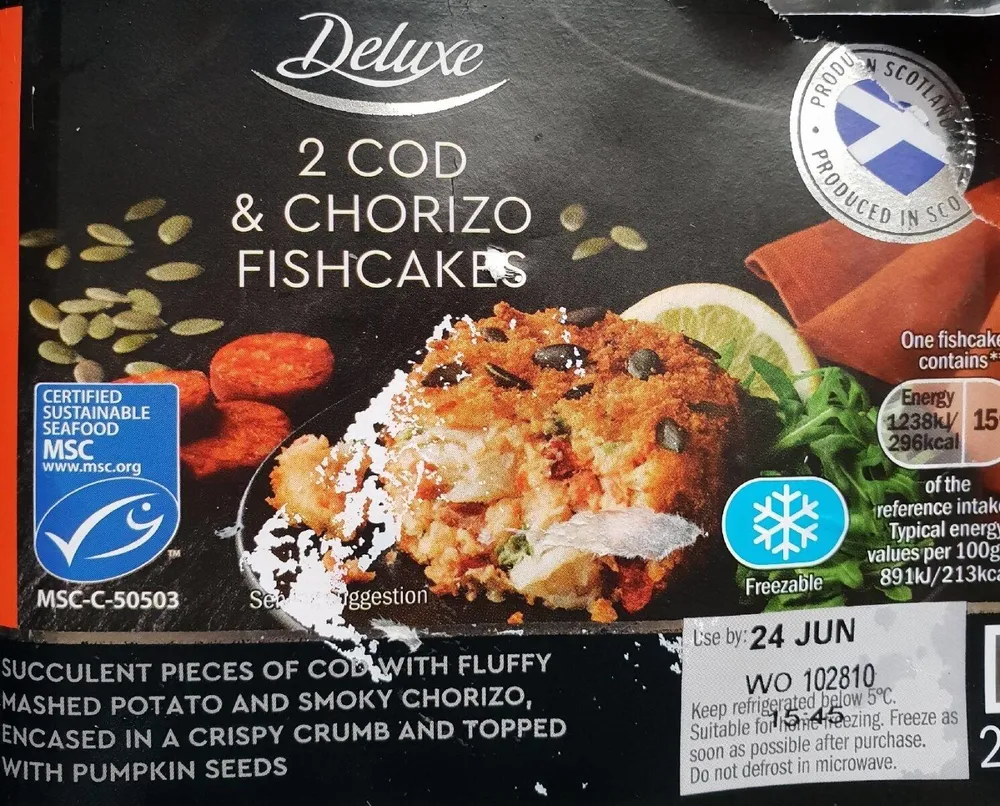 Cod & chorizo fishcakes