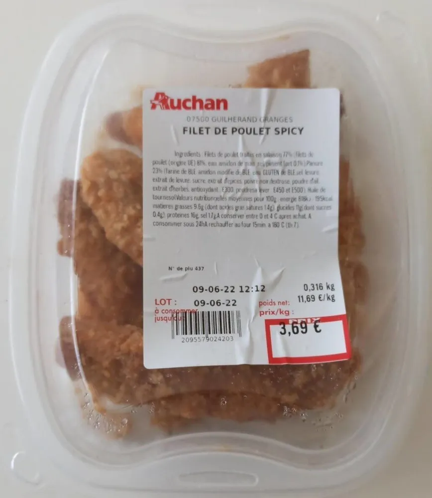 Filet de poulet spicy