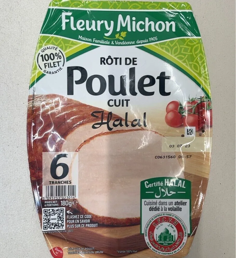 Rôti de poulet cuit Halal