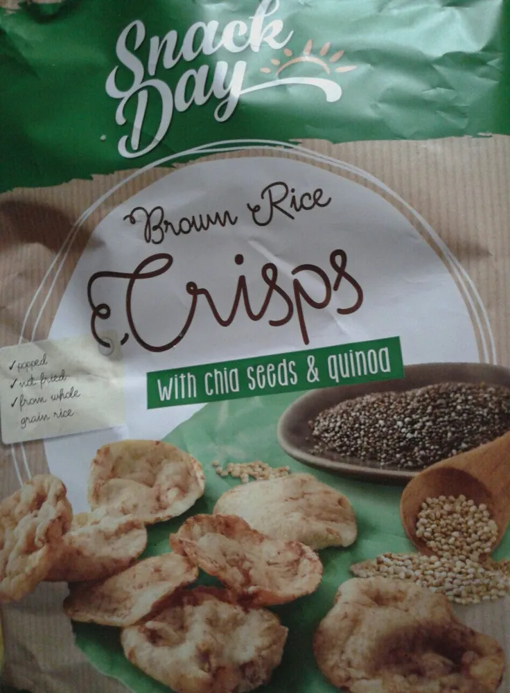 Brown rice crisps with chia seeds & quinoa