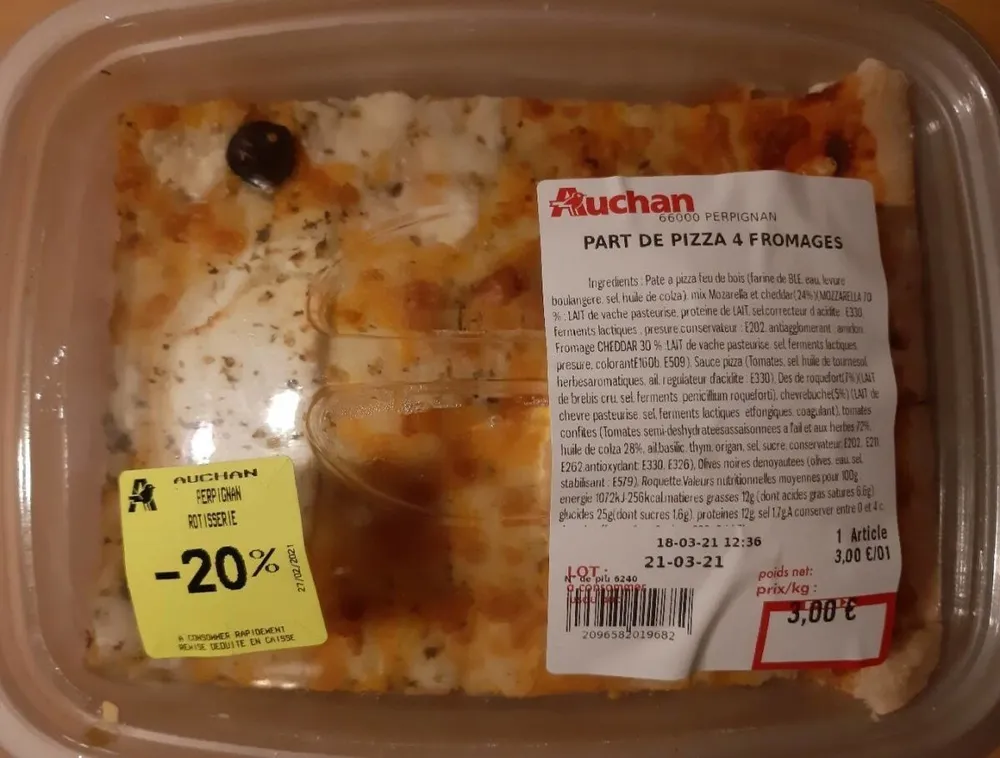 Part de pizza 4 fromages