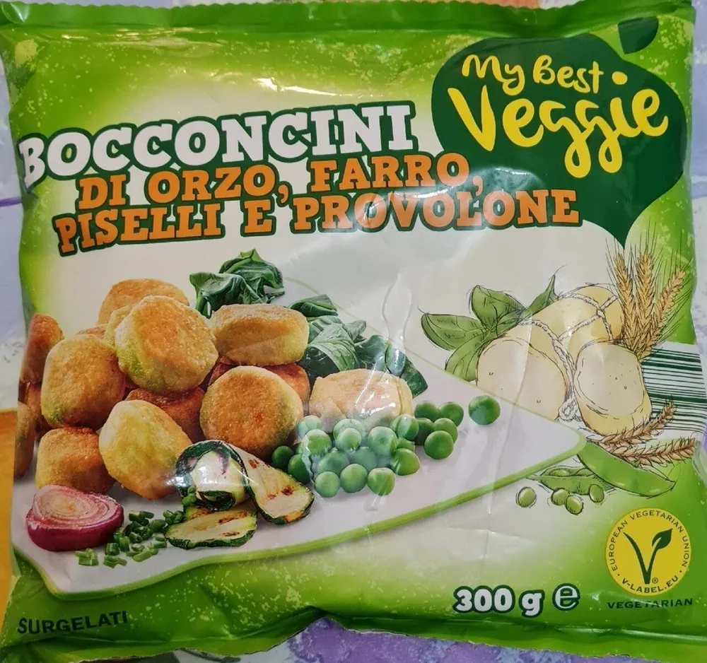 Bocconcini di orzo farro piselli e provolone