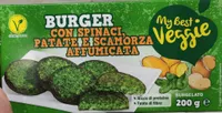 Burger con spinaci, patate e scamorza affumicata
