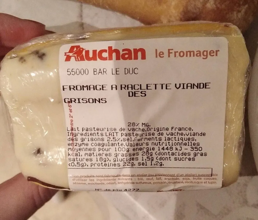 Fromage à racette viande des grisons
