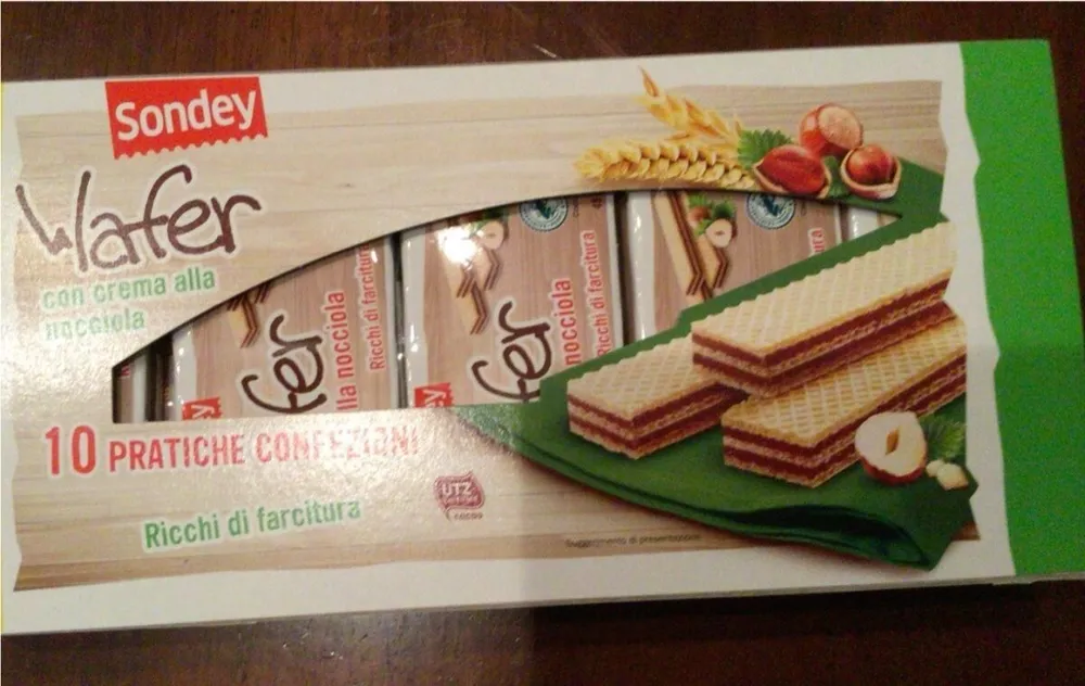 Wafer con crema alla nocciola