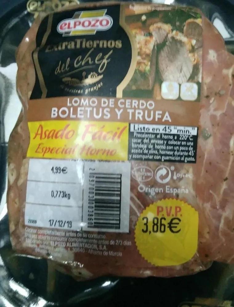 Lomo de cerdo boletus y trufa