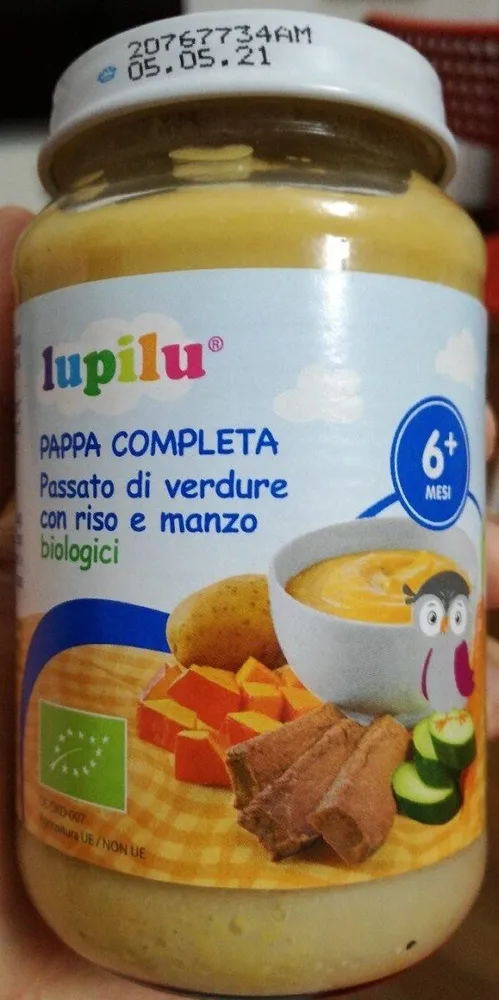Pappa completa - passato di verdure con riso e manzo