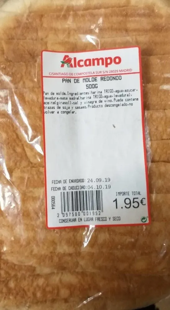 Pan de molde redondo