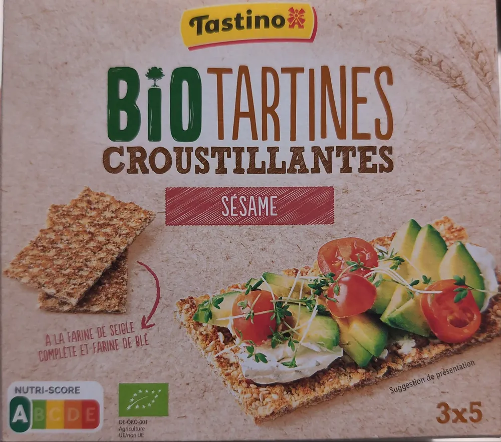 Tartines croustillantes sésame bio