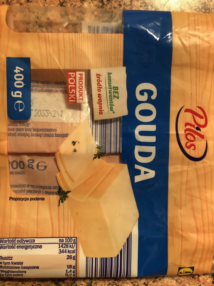 Ser Gouda, ser podpuszczkowy dojrzewający.