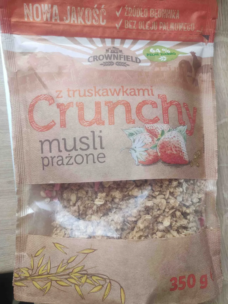 Crunchy z truskawkami musli prażone