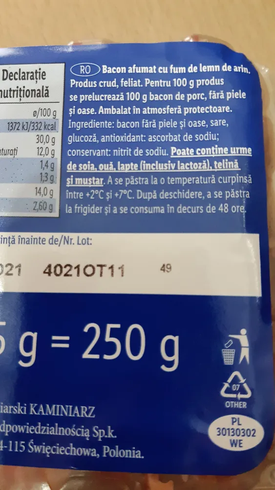 Boczek wędzony wieprzowy