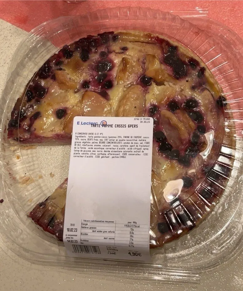 Tarte pomme cassis