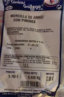 Morcilla arroz cln piñones