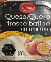 Queso fresco batido melocotón y maracuyá