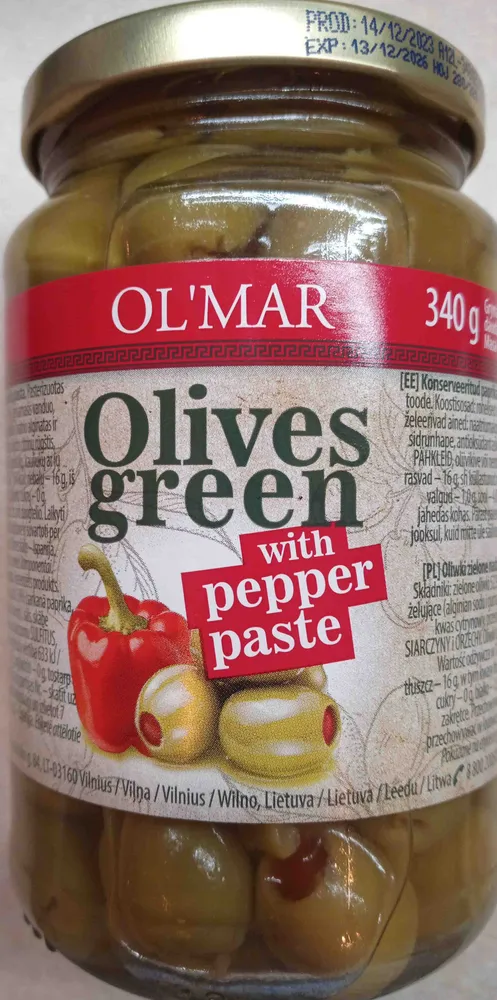 Olives green with paper paste