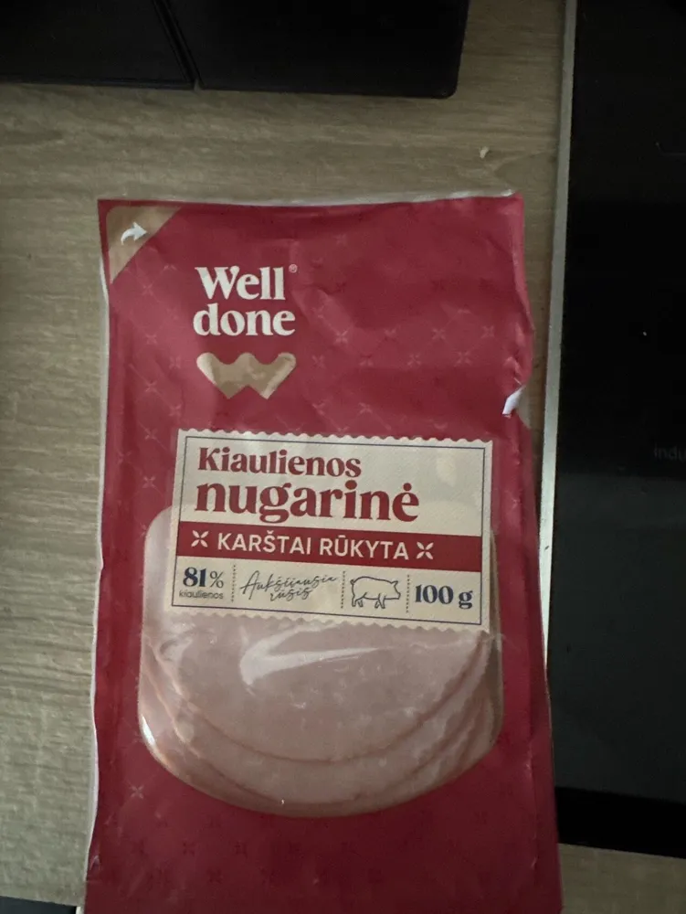 Kiaulienos nugarinė karštai rūkyta