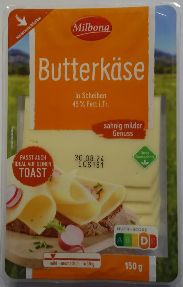 Butterkäse in Scheiben