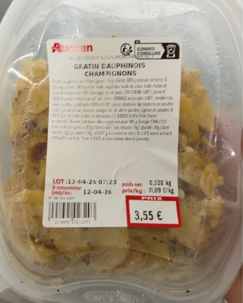 Gratin dauphinois champignons