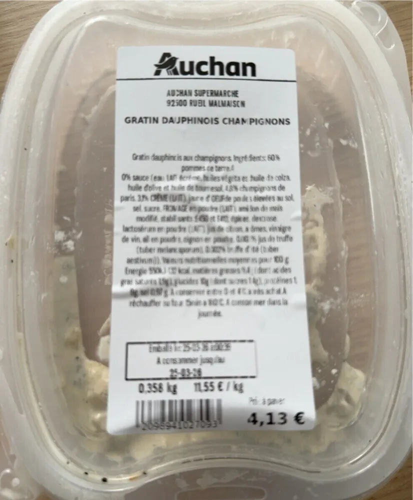 Gratin Dauphinois Champignons