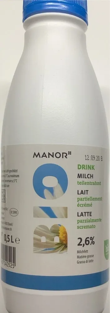 Lait, part. écrémé, bio