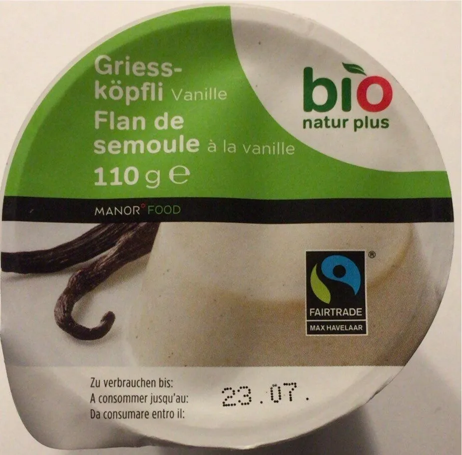 Flan de semoule vanille