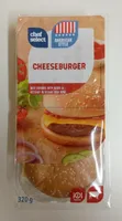 Chef select Cheeseburger vom Rind Rindfleishfrikadelle mit Gouda und Ketchup im Sesambrötchen 20995294 Rindfleischfrikadelle aus z.T. fein zerkleinertem Rindfleisch, ohne Fett gebraten, im Sesambrötchen mit Gouda und extra Tomatenketchup