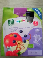 Purea di frutta bio con mela pera mirtillo e lampone
