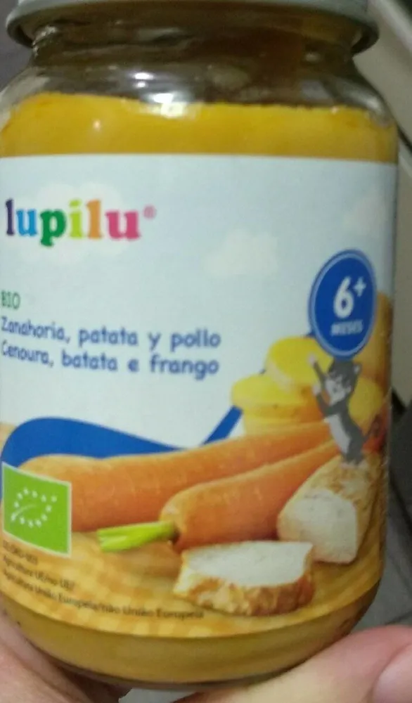 Comida bebé zanahoria, patata y pollo