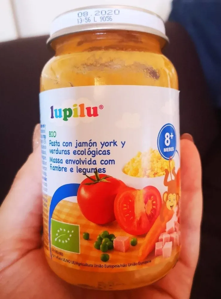 Potito de Pasta con Jamón York y verduras ecológicas