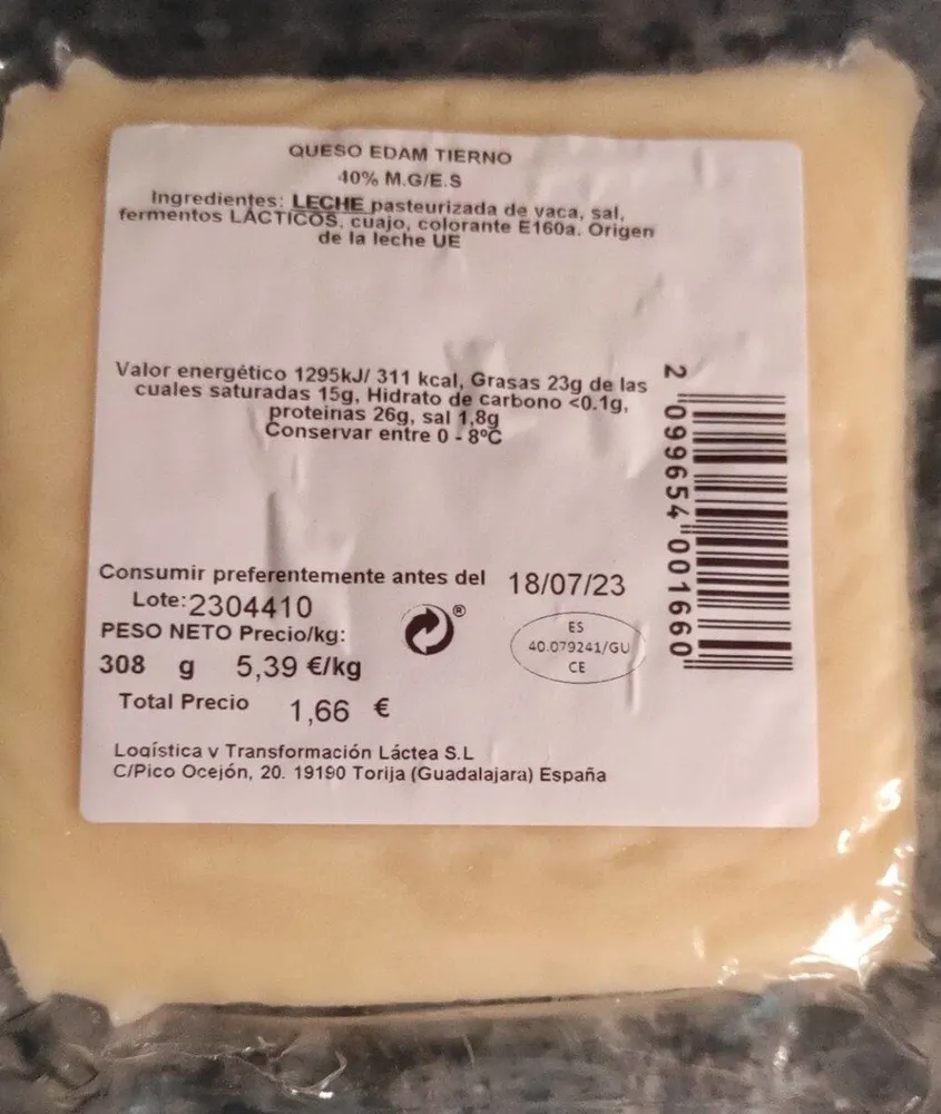 Queso edam tierno