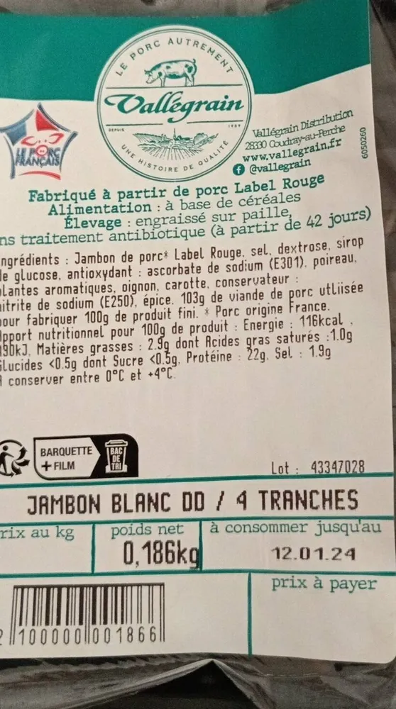 Jambon blanc DD