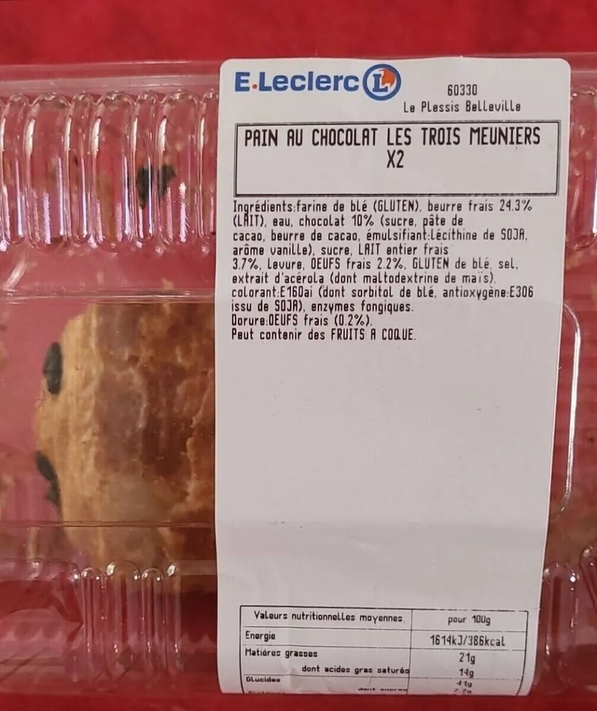 Pain au chocolat les trois meuniers x2