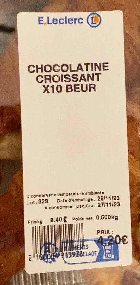 Chocolatine croissant
