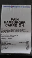 Pain hamburger carre