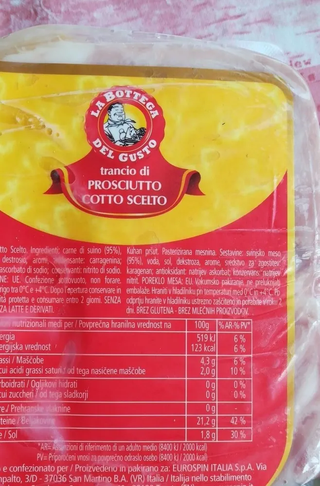 Prosciutto cotto scelto