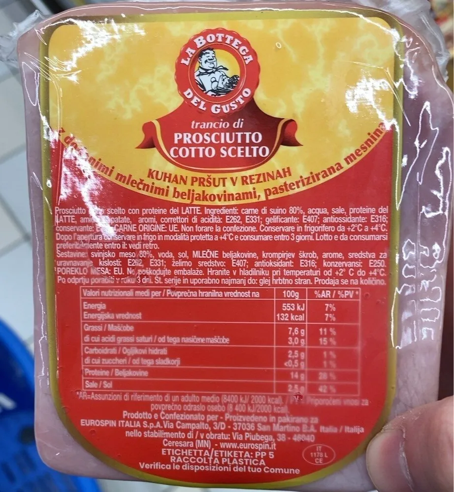 Prosciutto cotto scelto