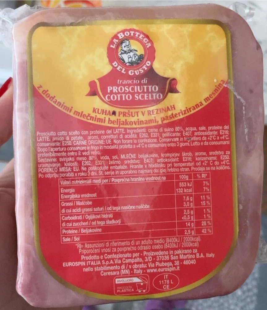 Prosciutto cotto scelto