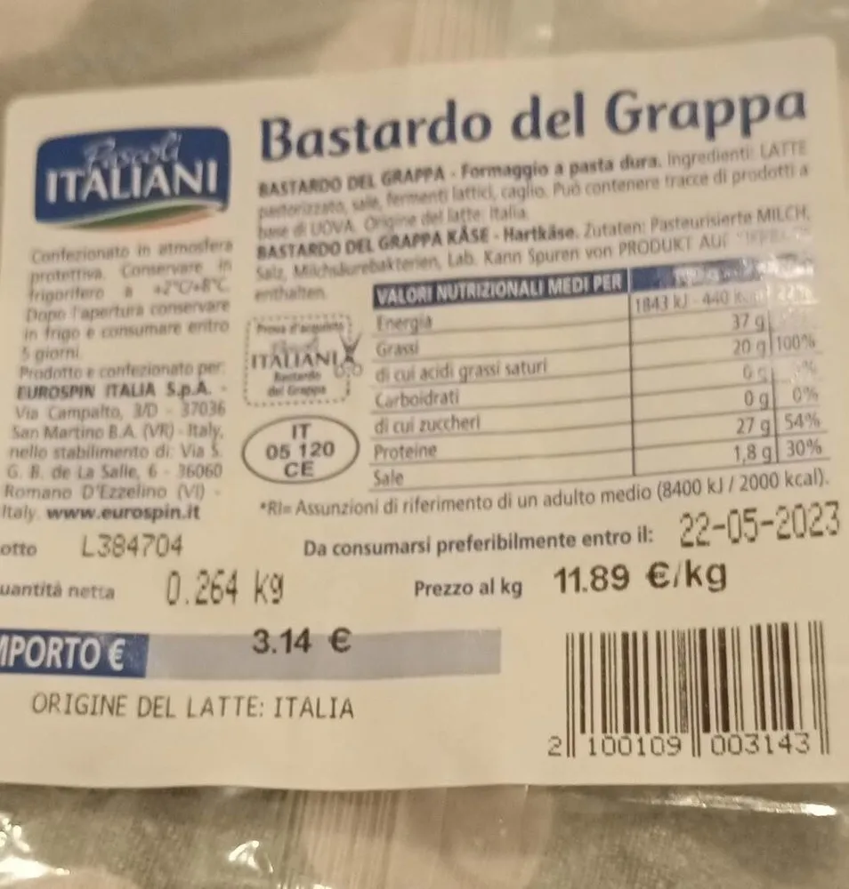 Bastare del grappa pascoli italiani