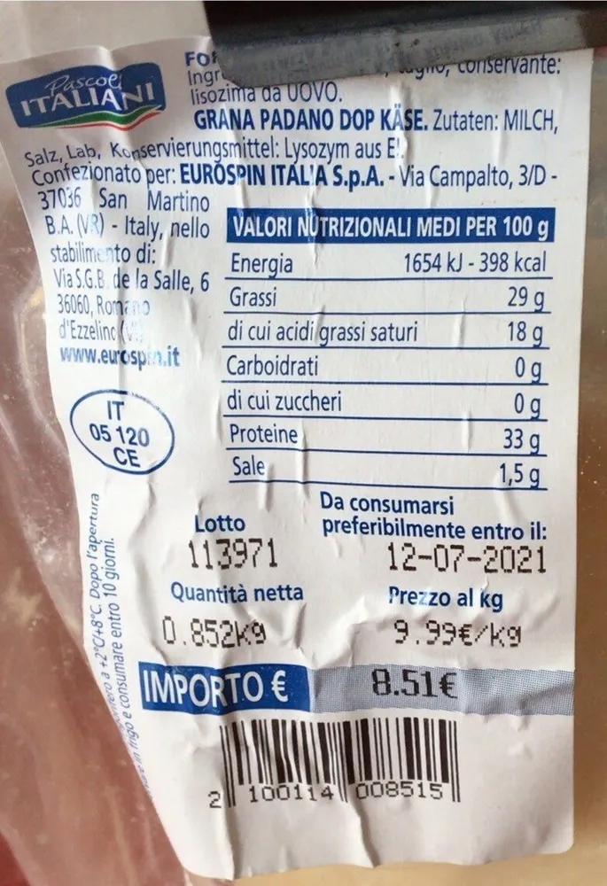 Grana padano dop