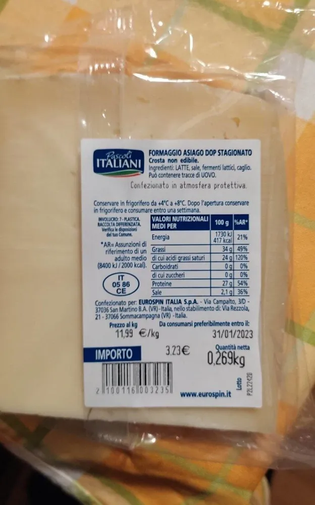 Asiago DOP stagionato
