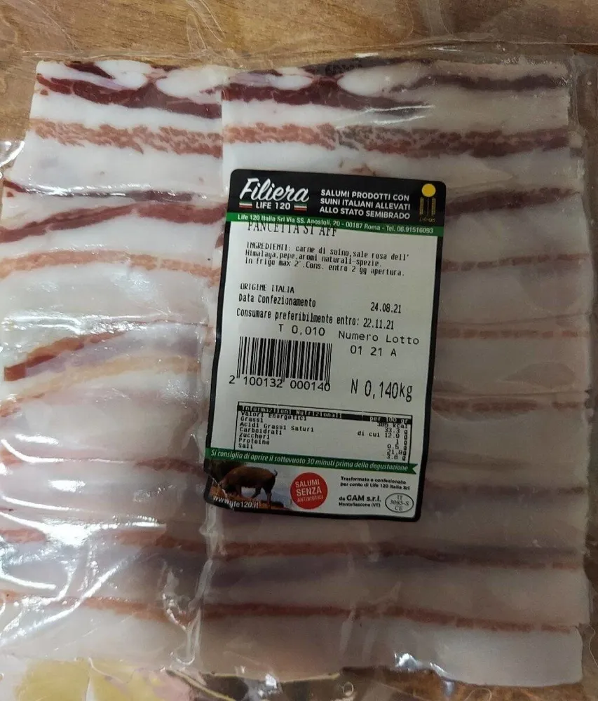 Pancetta affettata