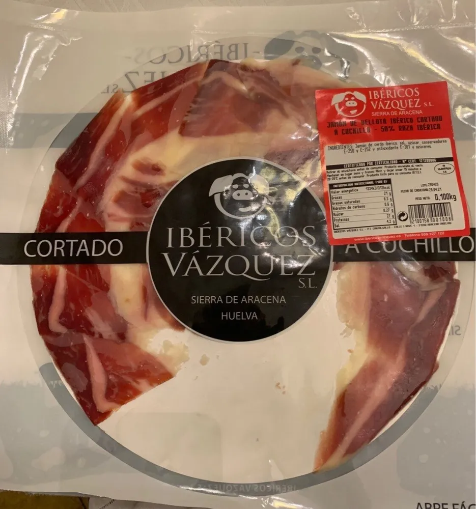 Jamón de bellota ibérico cortado