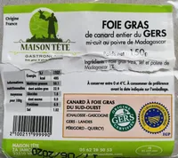 Foie gras entier du Gers mi-cuit au poivre de Madagascar