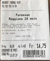 Parmesan reggiano 24 mois